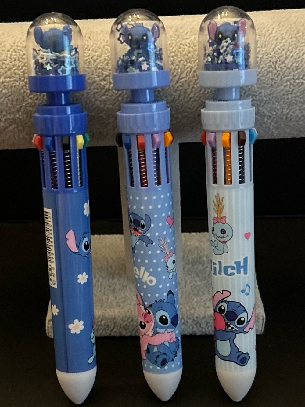 Stitch by Disney Multi-Color 10-In-1 Retractable Gel Pen Set of Three Blues NWT